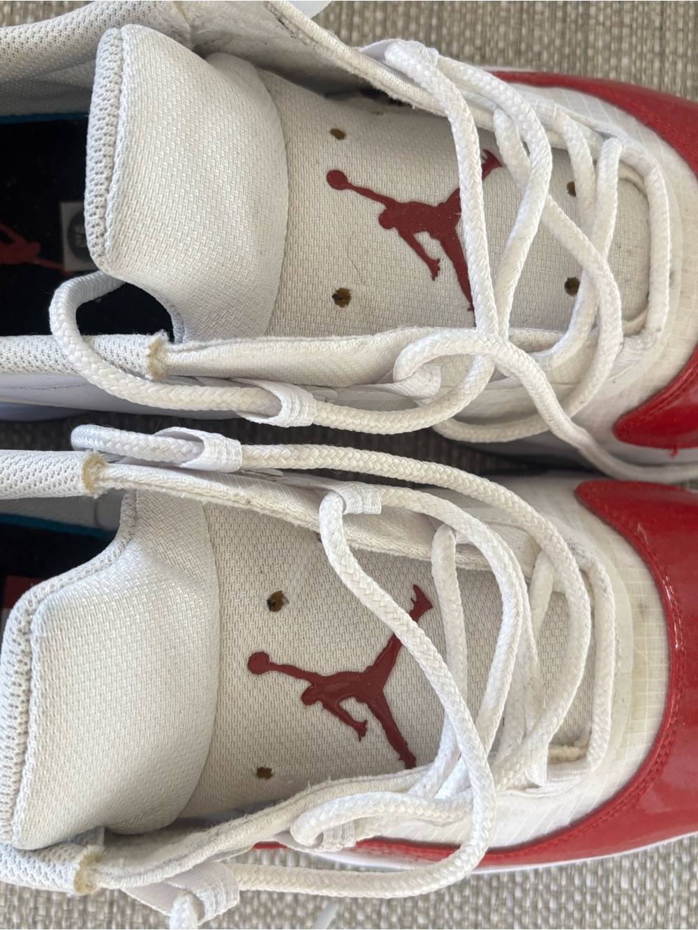 Jordan Men's White and Red Low-Top Sneakers